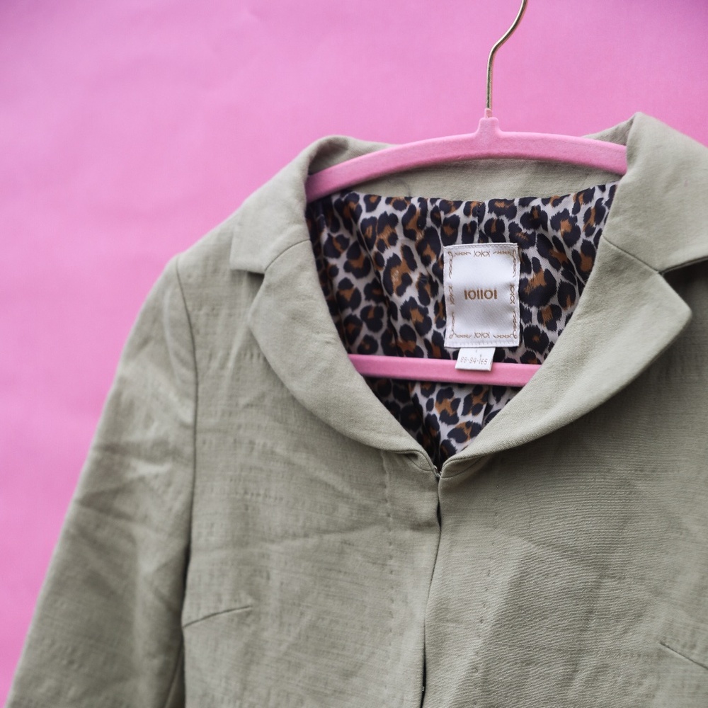Tan Cropped Business Jacket